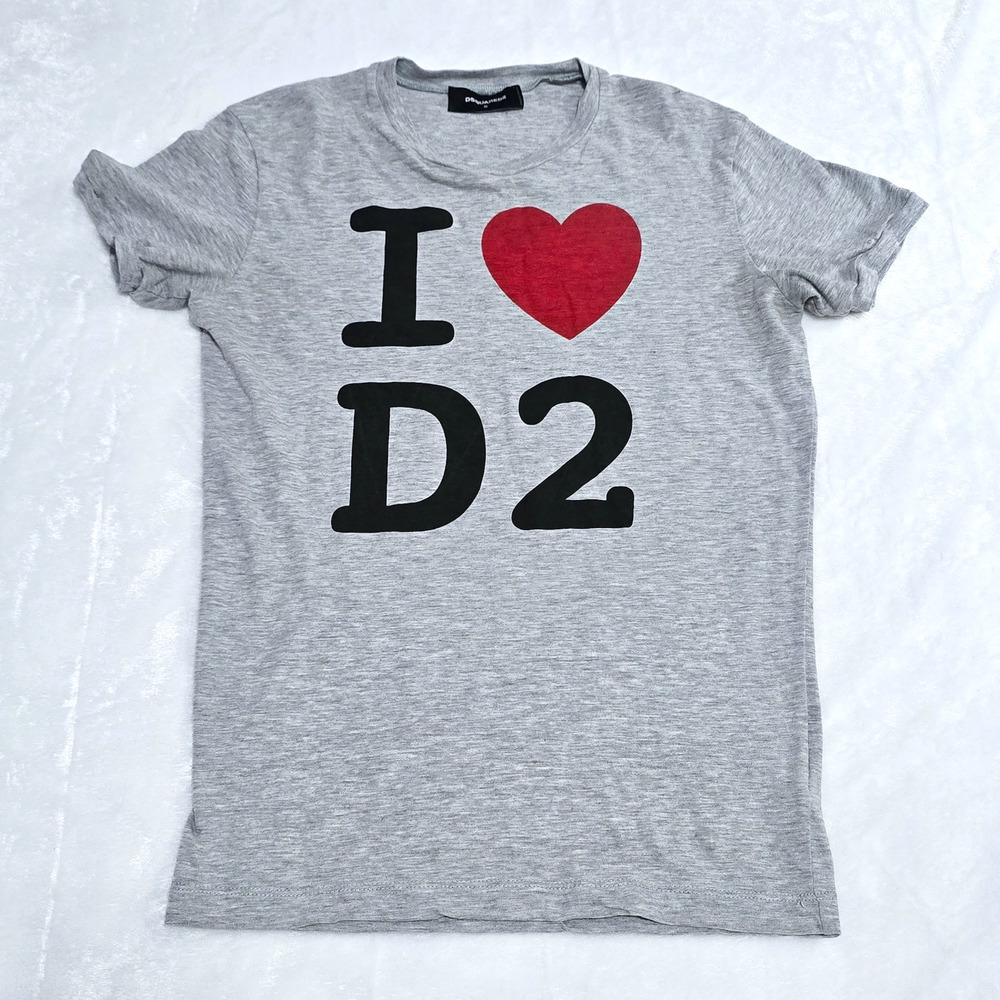 Dsquared2 I Love D2 T-shirt in Gray Size Small